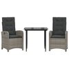 vidaXL 7 Piece Garden Dining Set with Cushions Grey Poly Rattan