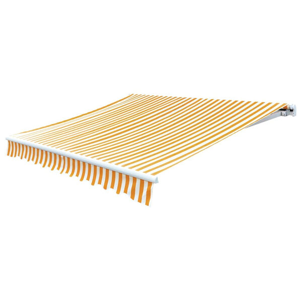 vidaXL Awning Top Sunshade Canvas Sunflower Yellow & White 4 x 3 m