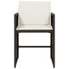 vidaXL Garden Chairs with Cushions 4 pcs Brown Poly Rattan