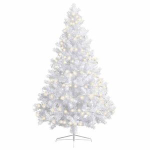vidaXL Artificial Half Pre-lit Christmas Tree with Stand White 180 cm PVC