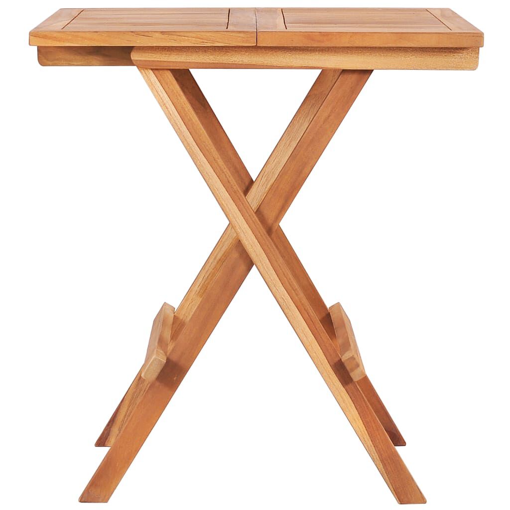 vidaXL 3 Piece Bistro Set with Cream Cushions Solid Teak Wood
