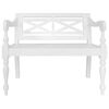 vidaXL Batavia Bench 98 cm Solid Mahogany Wood White
