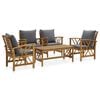 vidaXL 5 Piece Garden Lounge Set with Cushions Solid Acacia Wood