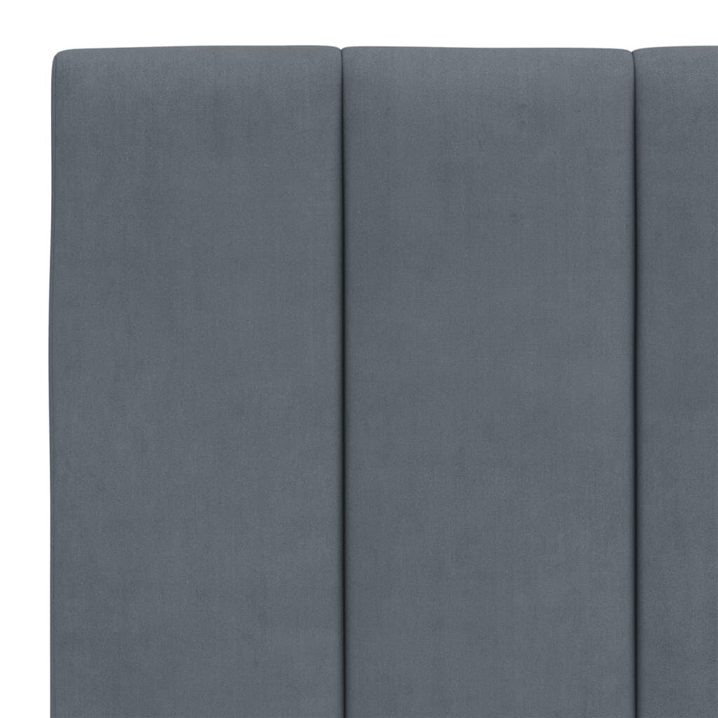 vidaXL Bed Frame without Mattress "Hanko" Dark Grey 137x190 cm Double Velvet