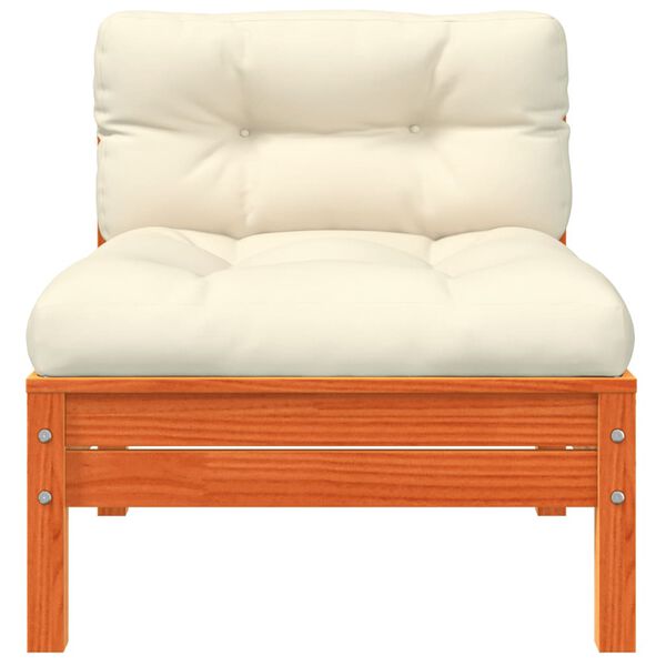 vidaXL Garden Sofa with Cushions and Footstool 3-Seater