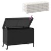 vidaXL Garden Storage Box with Wheels Black 110x55x73 cm Poly Rattan