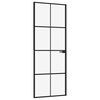vidaXL Interior Door Black 76x201.5 cm Tempered Glass&Aluminium
