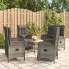 vidaXL 5 Piece Garden Dining Set with Cushions Grey Poly Rattan