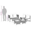 vidaXL Garden Sofa Set 6 pcs Grey and navy blue Poly Rattan