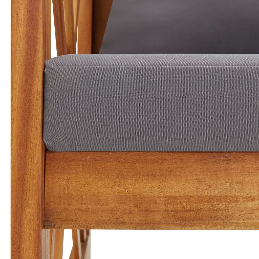 vidaXL Garden Bench with Cushions 119 cm Solid Acacia Wood