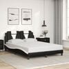 vidaXL Bed Frame "Viana" without Mattress Black and White 137x190 cm Double Faux Leather