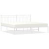 vidaXL Metal Bed Frame without Mattress with Headboard White 183x213cm