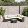 vidaXL 7 Piece Garden Sofa Set with Cushions Black Poly Rattan