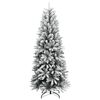 vidaXL Artificial Christmas Tree 150 LEDs and Flocked Snow 120 cm