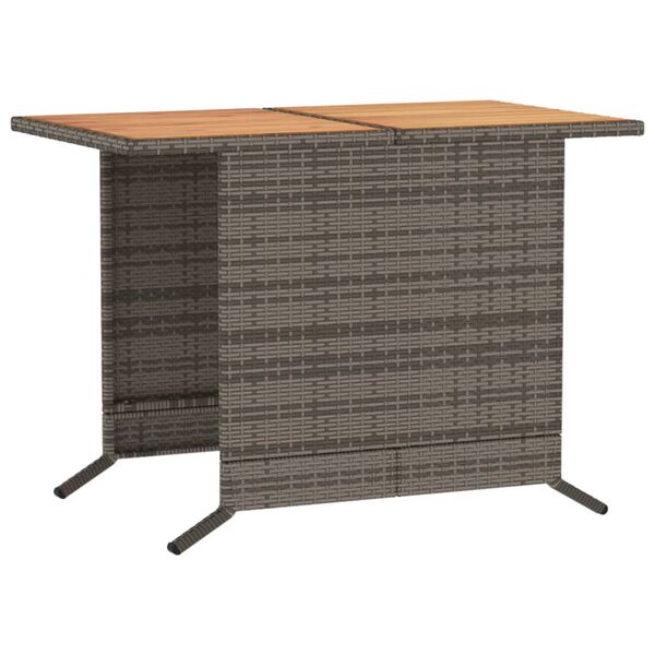 vidaXL 3 Piece Bistro Set with Cushions Grey Poly Rattan