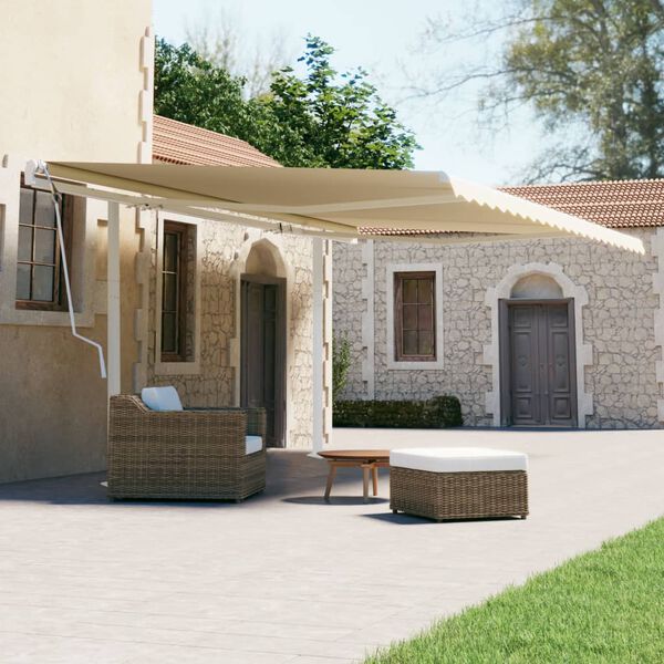 vidaXL Awning Post Set White 600x245 cm Iron