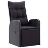 vidaXL Reclining Garden Chairs with Cushions 2 pcs Black Poly Rattan