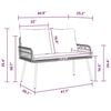 vidaXL Garden Bench with Cushion Grey 114 x 64 x 78cm Metal
