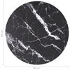 vidaXL Table Top Black &Oslash;50x0.8 cm Tempered Glass with Marble Design