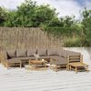 vidaXL 12 Piece Garden Lounge Set with Taupe Cushions Bamboo
