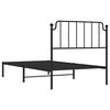 vidaXL Metal Bed Frame without Mattress with Headboard Black 100x190cm