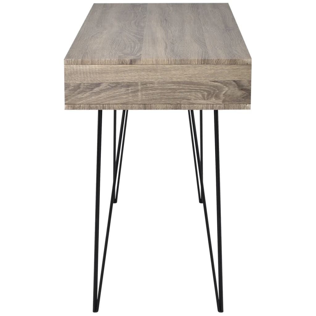 vidaXL Desk with 2 Compartments Grey