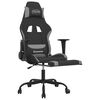 vidaXL Gaming Chair with Footrest Black and Light Grey Fabric