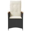 vidaXL Reclining Garden Chair with Cushions Black Poly Rattan