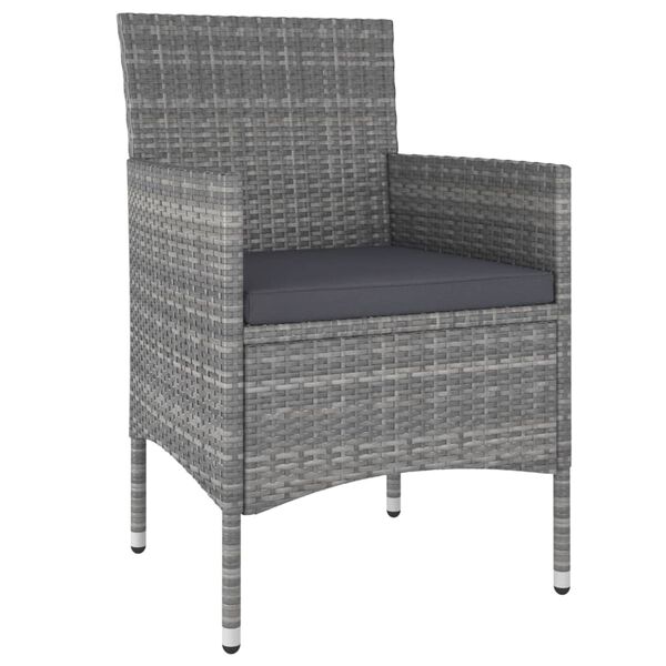 vidaXL 5 Piece Garden Lounge Set Poly Rattan Grey