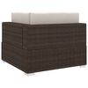 vidaXL Sectional Corner Chair with Cushions Poly Rattan Brown