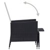 vidaXL Reclining Garden Chair with Cushions Poly Rattan Black