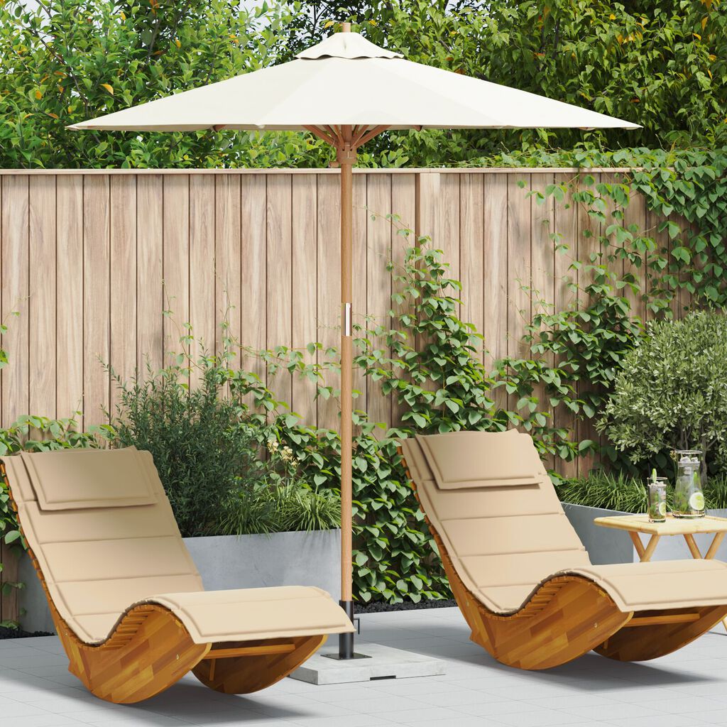 vidaXL Garden Parasol Cream White 217x230 cm Bamboo