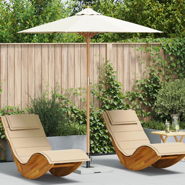vidaXL Garden Parasol Cream White 217x230 cm Bamboo