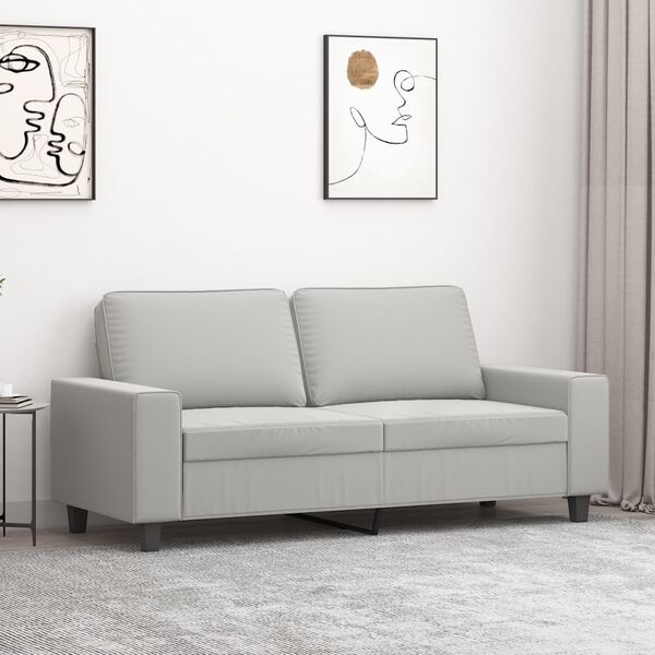 vidaXL 2-Seater Sofa Light Grey 140 cm Microfibre Fabric