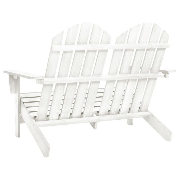 vidaXL 2-Seater Garden Adirondack Chair Solid Fir Wood White