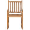 vidaXL Rocking Chair with Green Cushion Solid Teak Wood