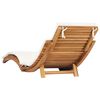 vidaXL Folding Sun Lounger with Cream White Cushion Solid Teak Wood