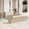 vidaXL 8 Piece Garden Sofa Set with Cushions Beige Poly Rattan