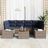 vidaXL Garden Sofa Set with Cushion 7 pcs Grey Poly rattan