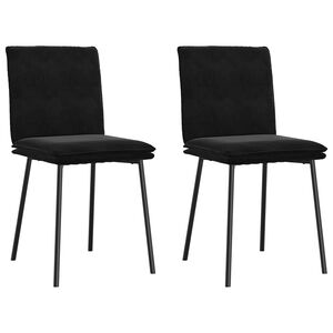 vidaXL Dining Chairs 2 pcs Black Velvet