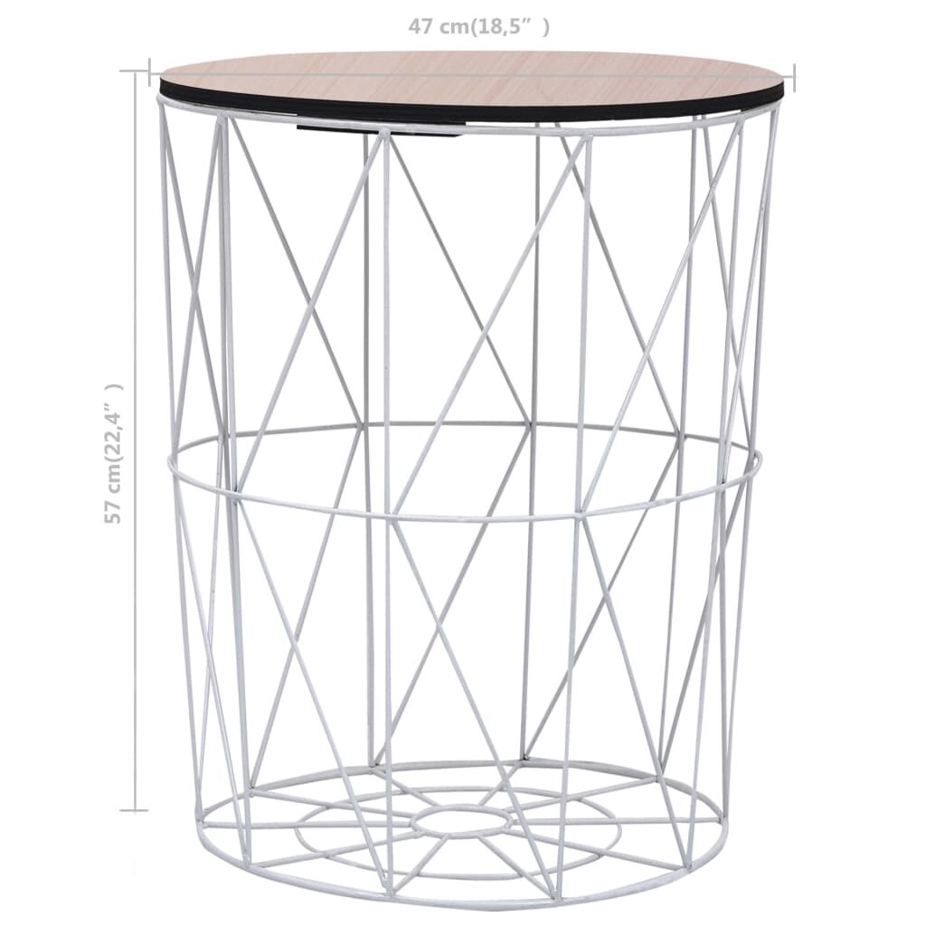 vidaXL Coffee Table White Ø 47 cm