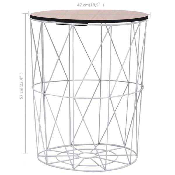 vidaXL Coffee Table White Ø 47 cm