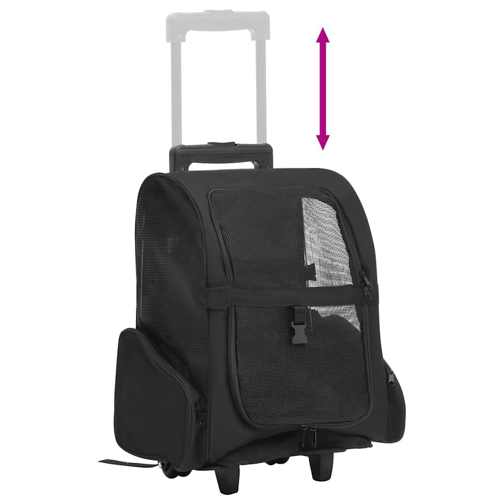 vidaXL Foldable Multipurpose Pet Trolley Black