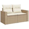 vidaXL 8 Piece Garden Sofa Set with Cushions Beige Poly Rattan