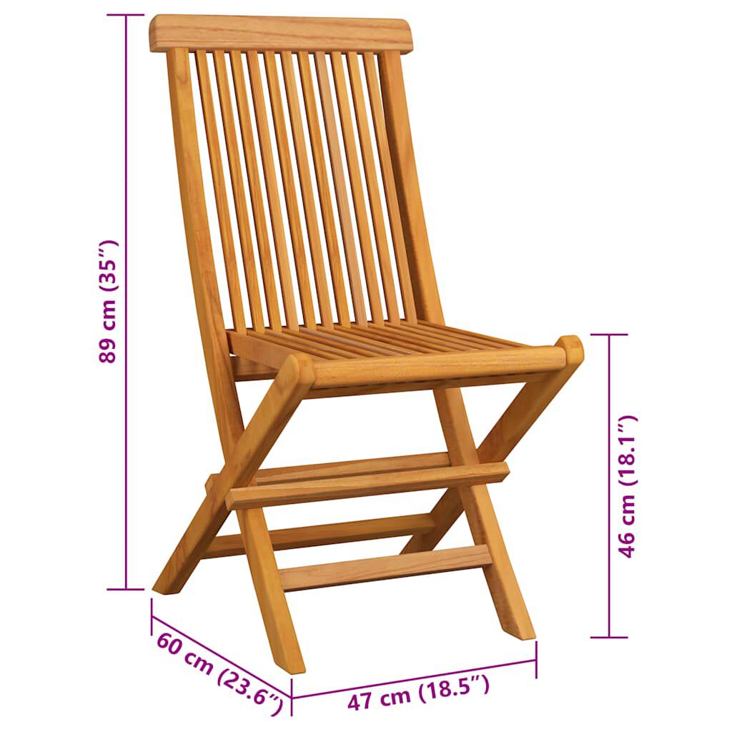 vidaXL Garden Chairs with Taupe Cushions 2 pcs Solid Teak Wood