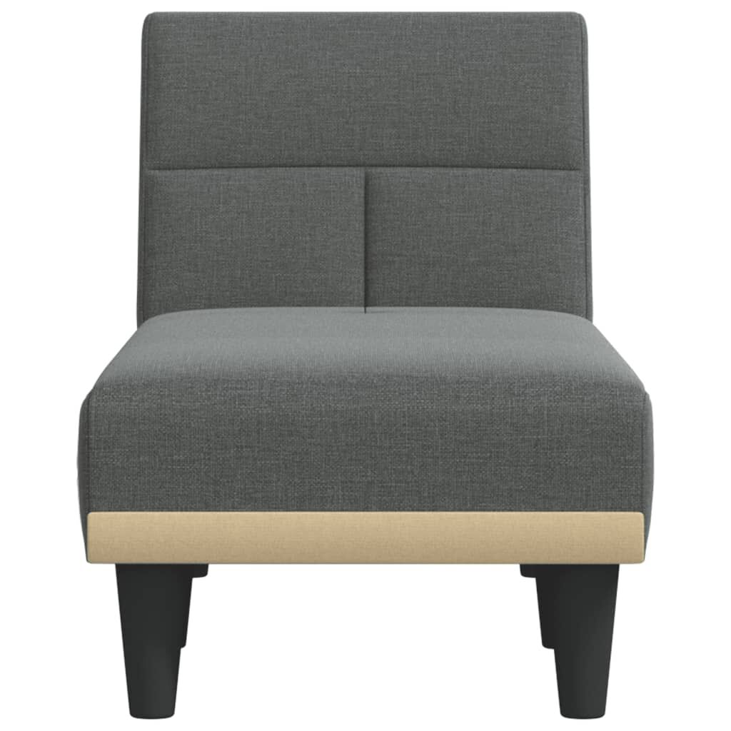 vidaXL Chaise Longue Dark Grey Fabric