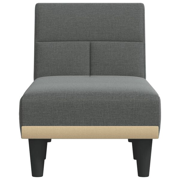 vidaXL Chaise Longue Dark Grey Fabric