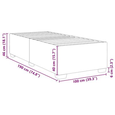 vidaXL Bed Frame without Mattress Light Grey Twin Velvet