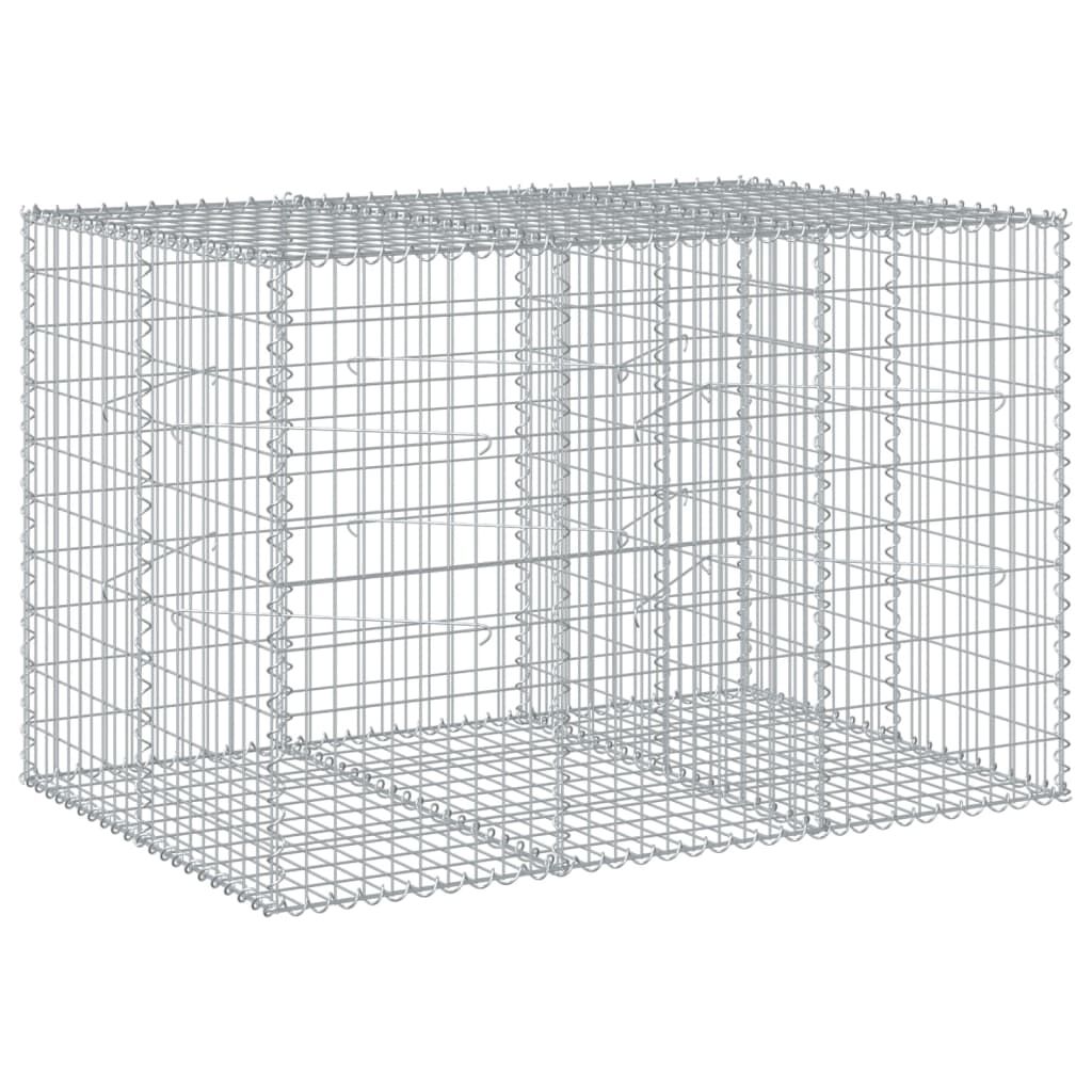 vidaXL Gabion Basket with Cover 150x100x100 cm Galvanised Iron