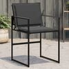 vidaXL Garden Chairs with Cushions 4 pcs Black Steel and Textilene